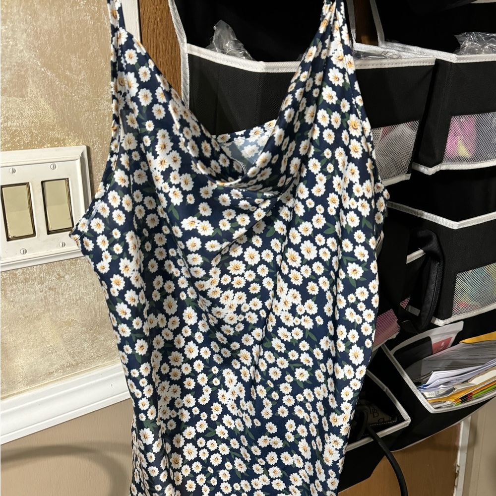Satin cami, cowl neck